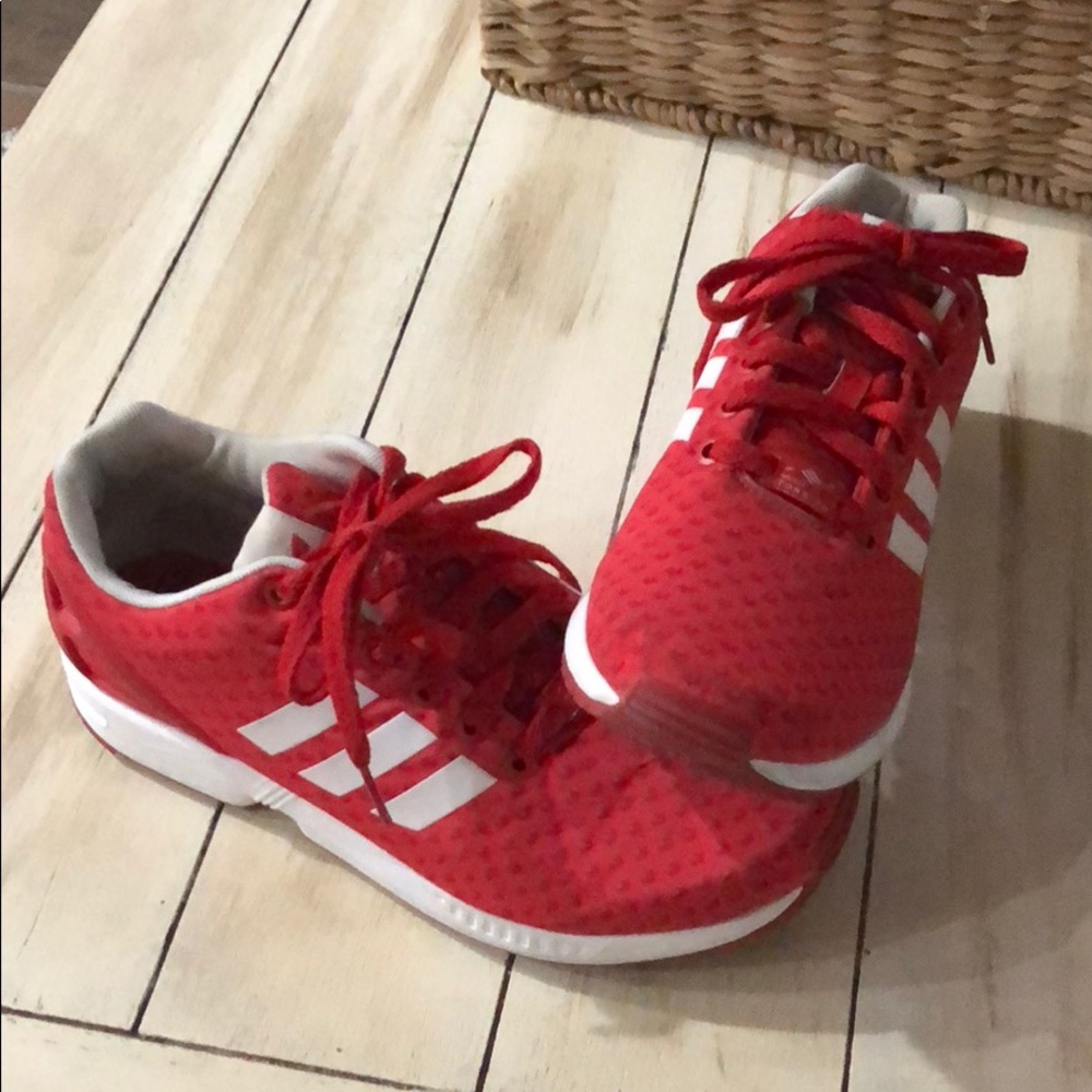 Red Adidas torsion zx flux